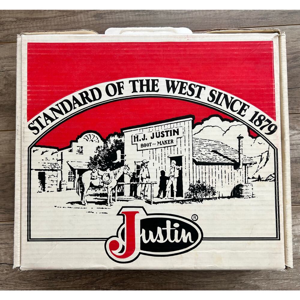 Vtg Justin Boots Cardboard Prop Quality Bootmakers Since 1879 Box Only Retro